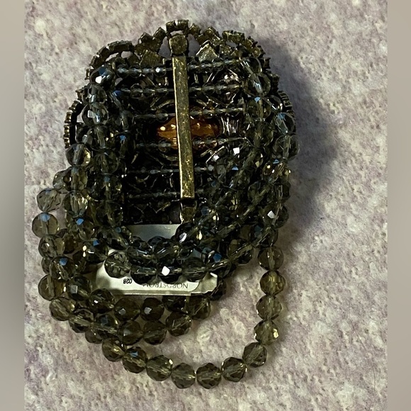 NORDSTROM Rhinestone Flower Multi Strand Beaded Stretch Bracelet, One Size - Picture 8 of 11